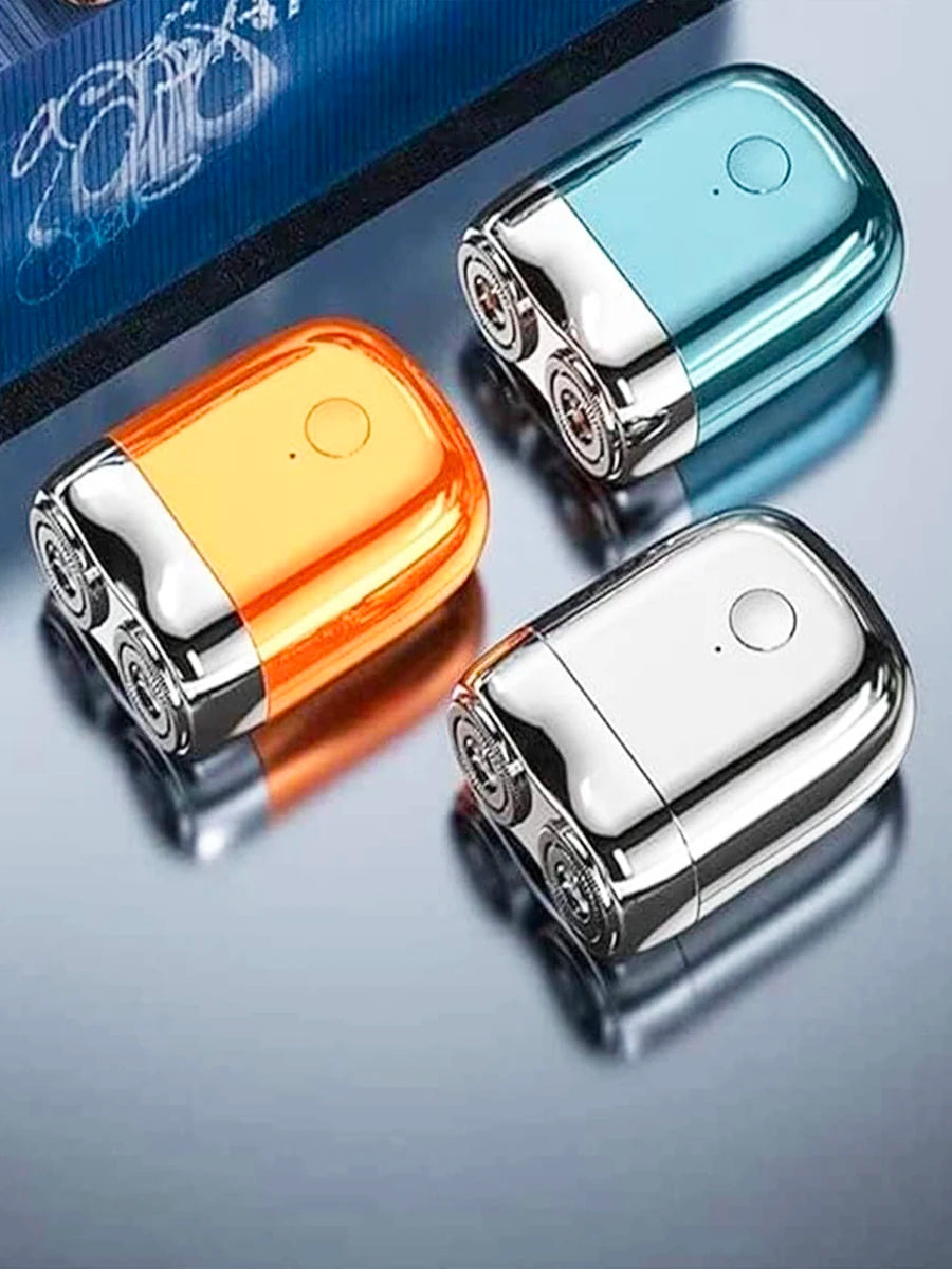Electric Mini Travel Shaver for Men - Pocket Size Washable Electronic Razor - Mens Rechargeable Portable Cordless Shaving